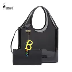 FUNMARDI модная прозрачная сумка для женщин сумки 2019 ПВХ летняя сумка для женщин буквы подвески Сумки карты композитный WLHB1889
