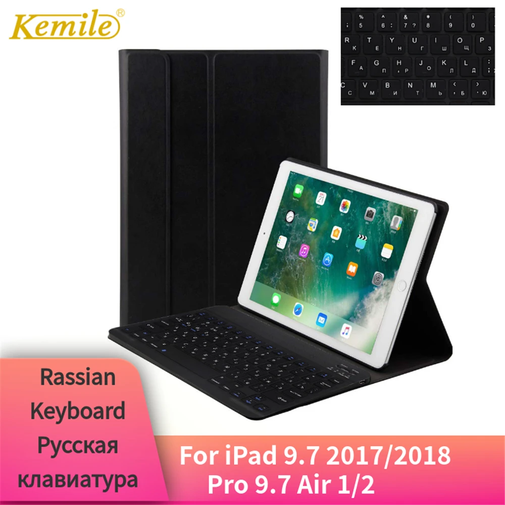 Русская клавиатура для iPad 9 7 2018 2017 чехол Bluetooth ультра тонкий Подставка Air 1/2 Pro