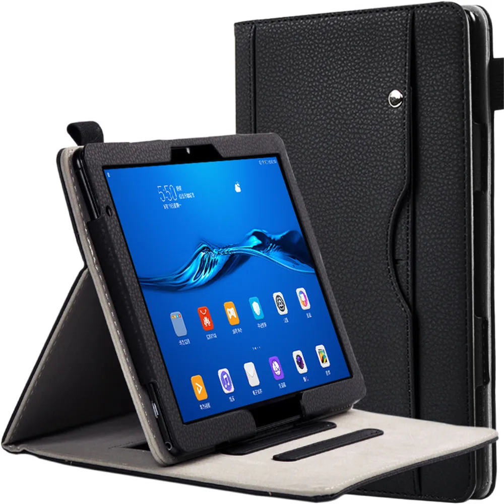 Умный твердый деловой флип чехол из искусственной кожи с подставкой для Huawei MediaPad