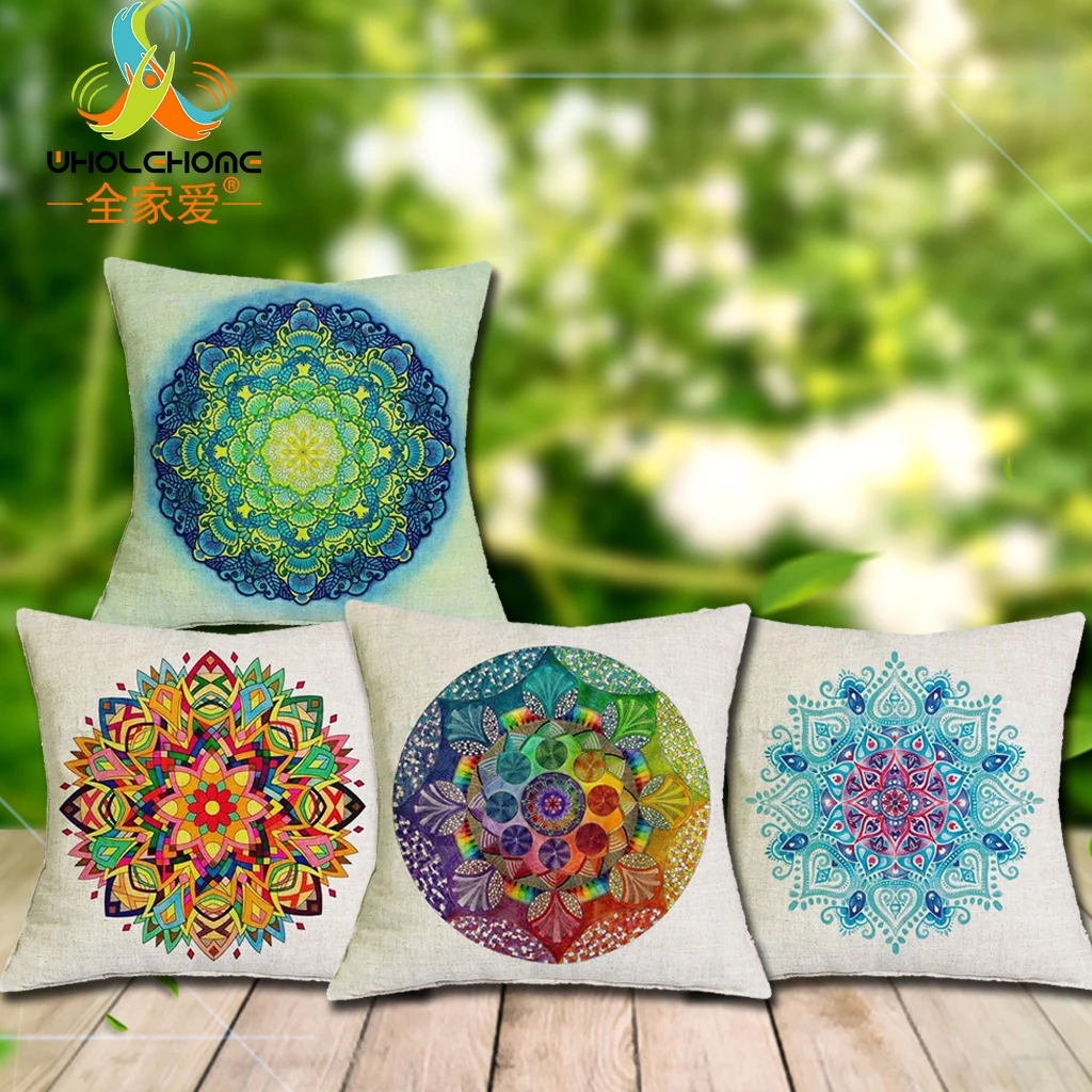 

Cushion Cover Christmas Decoration Mandala Printed Pillow Cases Pillowcase Bedroom Sofa Decoration 43*43cm/17*17''