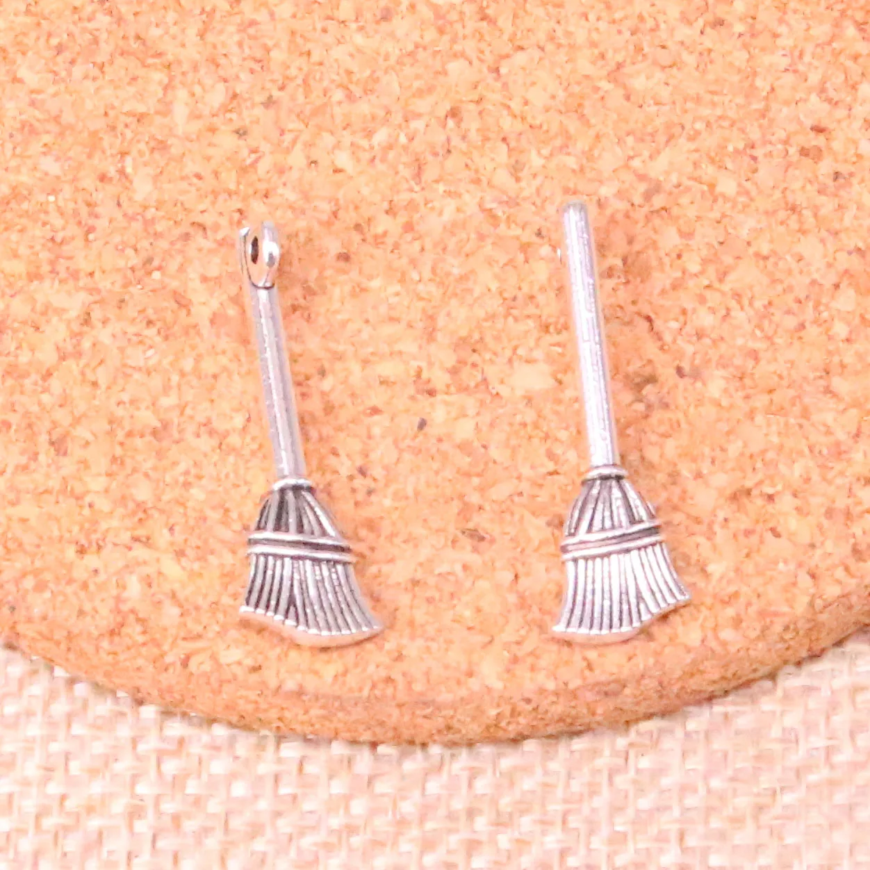 

25pcs Antique Silver Plated beson broom Charms Pendants for Jewelry Making Bracelet DIY Handmade Craft 27*10mm