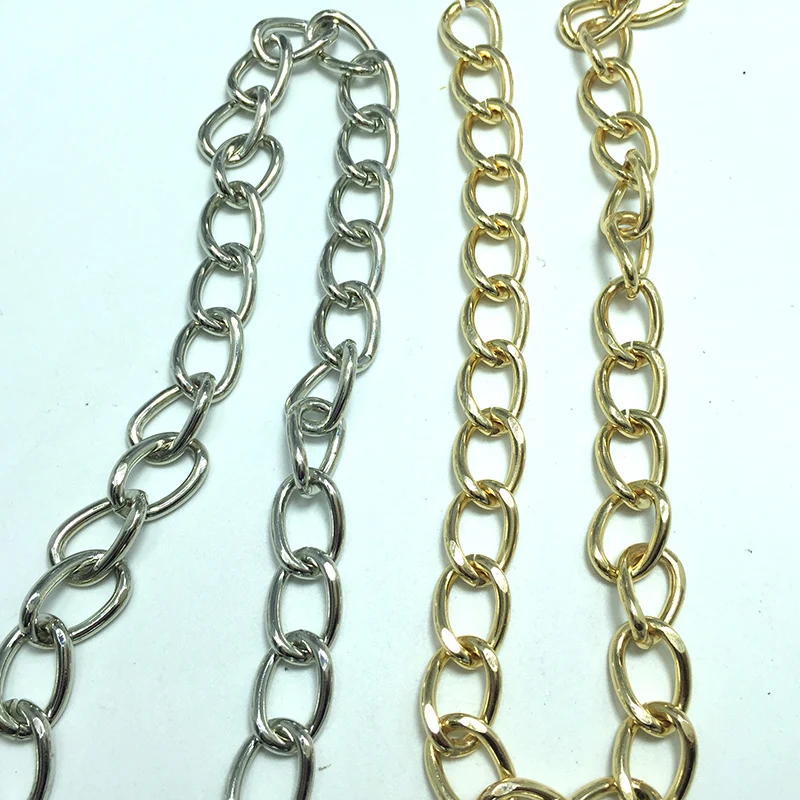 Gold Metal Chain 11mm Gold Tone Metal Small Curb Link Unfinished Iron Chain-in Bag Parts ...