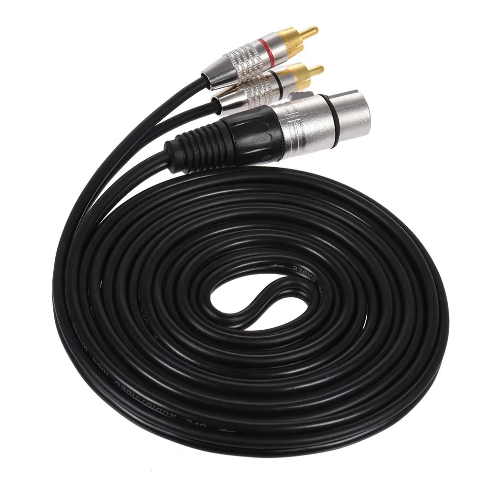 1 XLR гнездо на 2 RCA штекер стерео аудио кабель Разъем Y разделительный провод шнур (5
