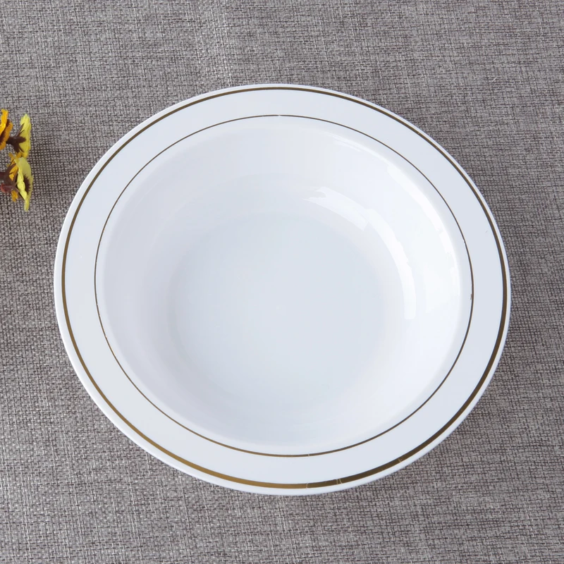 

6 / set of aluminum disposable plate round plastic tray white round deep tray fruit plate salad bar dinner party discs.