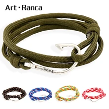 Плетеный рыболовный крючок многоцелевой спортивный Радужный карамельный цвет морской матросский браслет