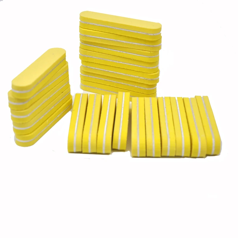 

New Arrive 10pcs/lot Nail File Manicure sets 100/180 High Quality Professional Sanding Buffer Yellow Small Sponge Nail File
