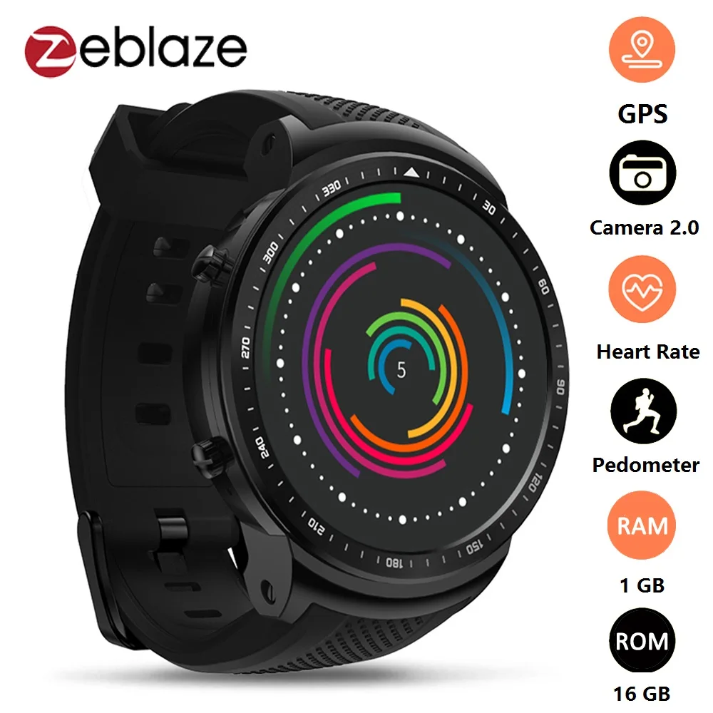 Zeblaze THOR PRO 3G GPS Смарт часы телефон 1 53 &quotIPS Android 5 ГБ 16 Bluetooth спортивные умные камера
