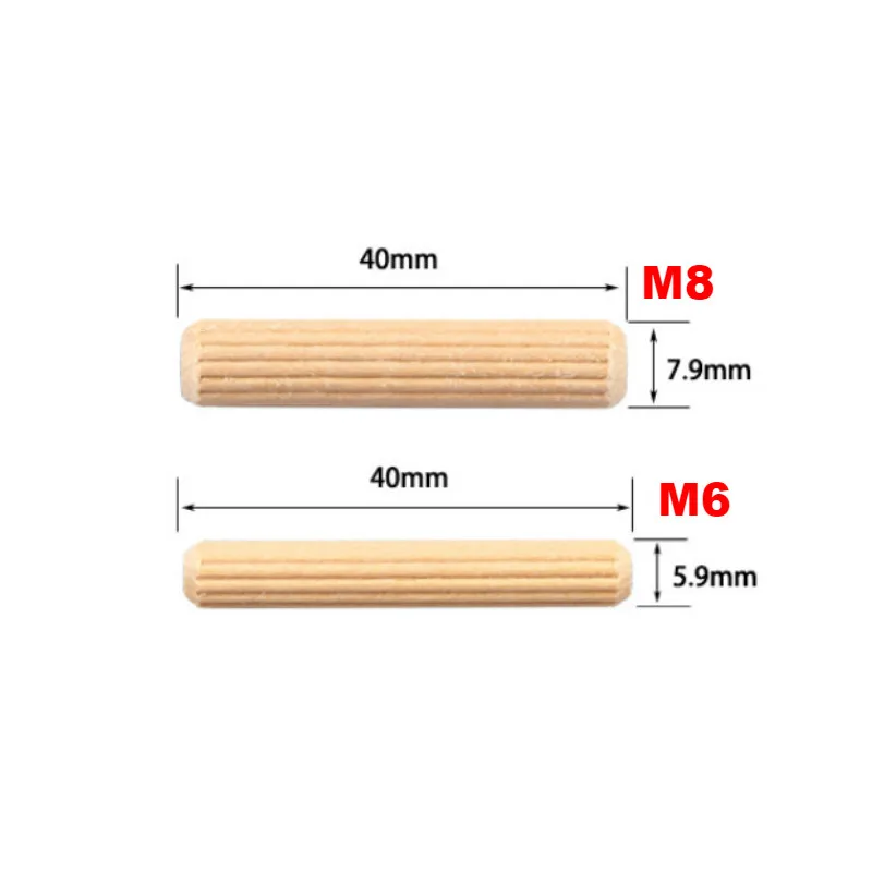 100 шт. M6/M8 деревянный игольчатый болт круглый плот из пробкового саржевого дерева штыревой гвоздь Клин деревянный вал разъем 30 мм-80 мм длина