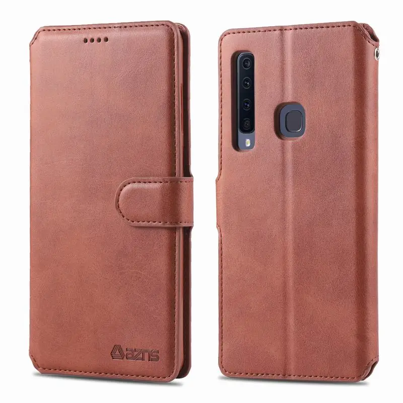 

For Samsung Galaxy A7 A9 2018 Case Cover High Quality Magnetic Flip Vintage Wallet Phone Leather Bags Coque For Samsung A 7 Etui
