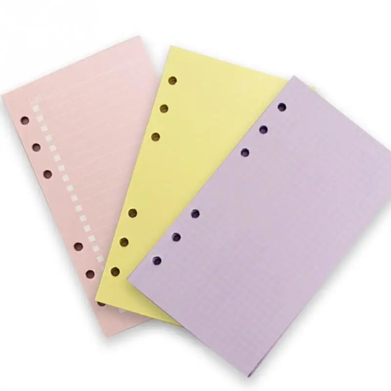 Colorful A6 loose leaf portable spare parts 6 holes rings spiral folder