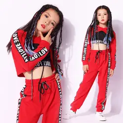 Новые высококачественные детские костюмы для девочек хип-хоп Танцевальная Одежда Джаз Одежда для танцев Tide упражнения одежда