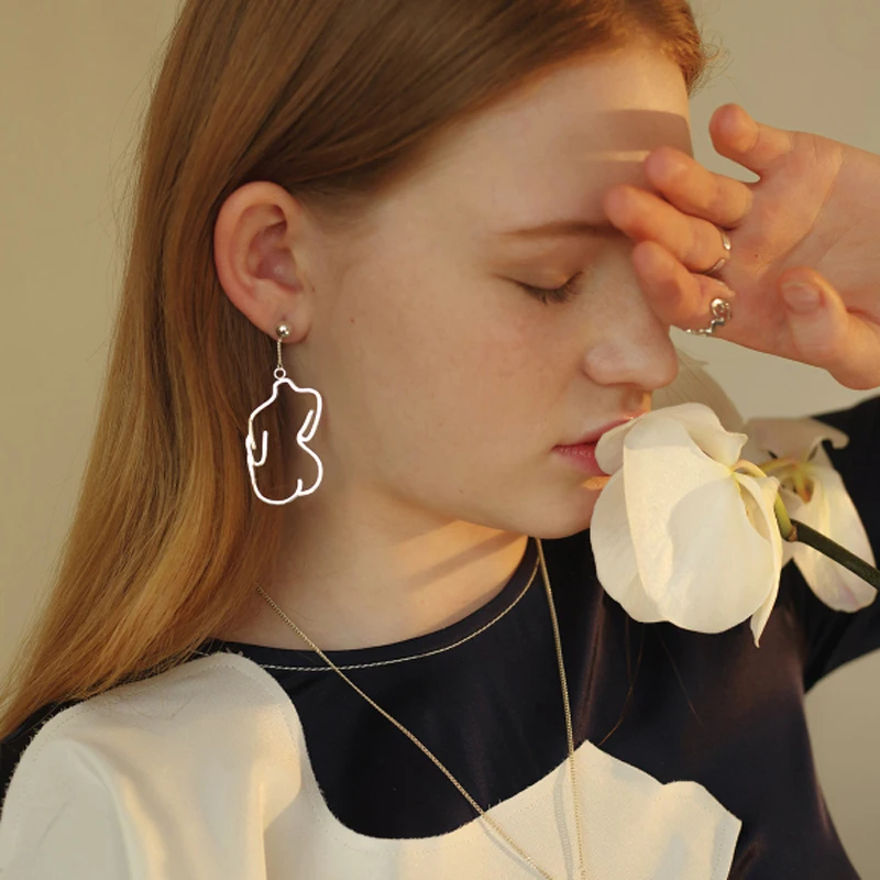 Женские серьги подвески Artsy ажурные с рисунком тела ювелирные изделия для