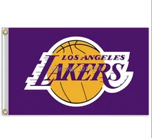 Los Angeles Lakers Flag 3×5 FT 150X90CM Banner 100D Polyester NBA flag , free shipping