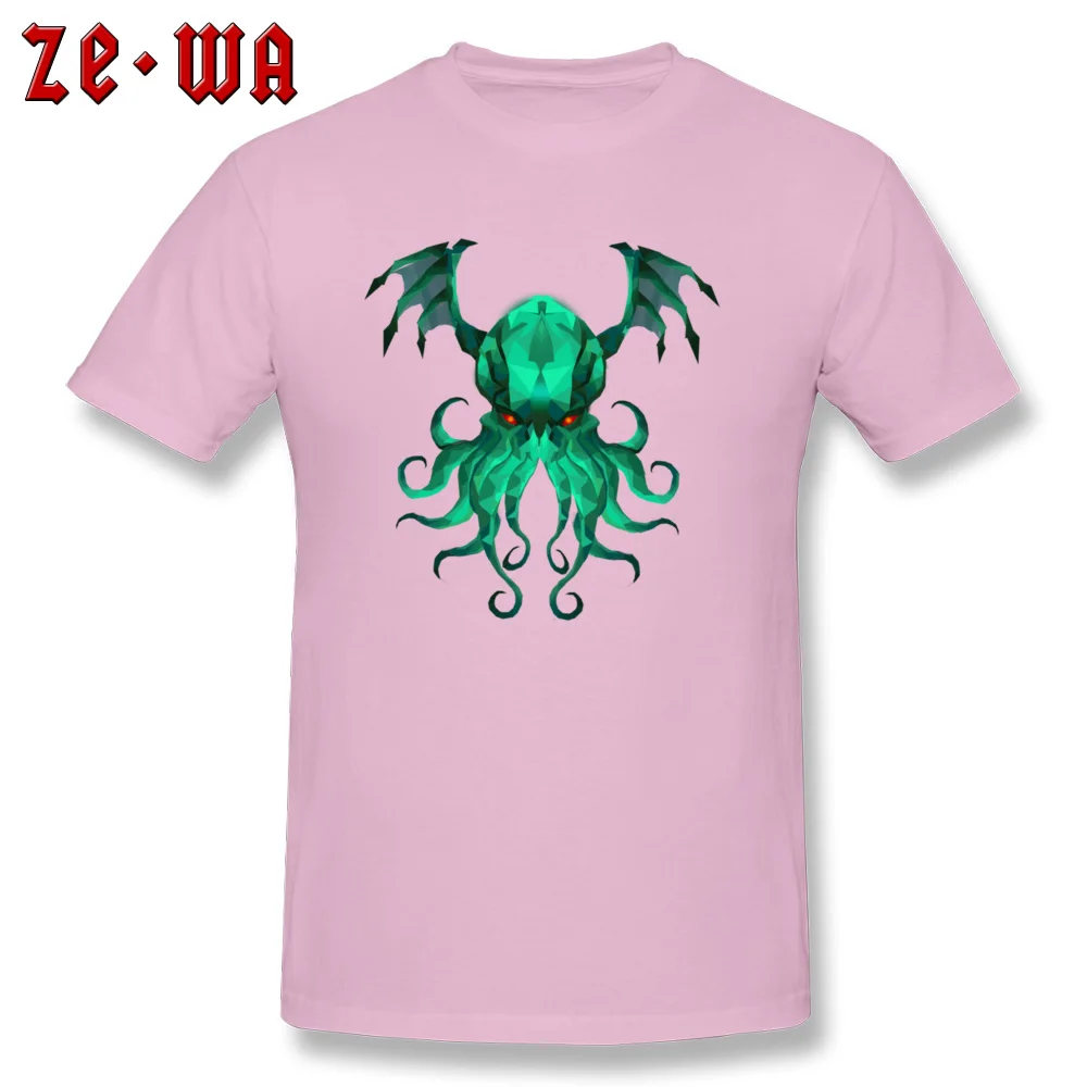 octopus cthulhu180901Y 2018 New Mens T-Shirt O Neck Short Sleeve 100% Cotton Fabric Tops Shirts Normal T-Shirt octopus cthulhu180901Y pink