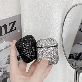 

Luxury Glitter sequins Case for AirPods Protective Cover Bluetooth Wireless Earphone Leather Bag for Apple Airpods Charging Capa