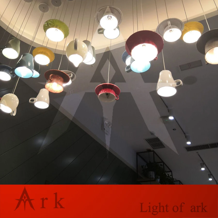 new Simple modern colorful coffee milk Tea cup led Pendant lights restaurant passage bedroom kitchen light ceramic lamp lighting | Лампы и
