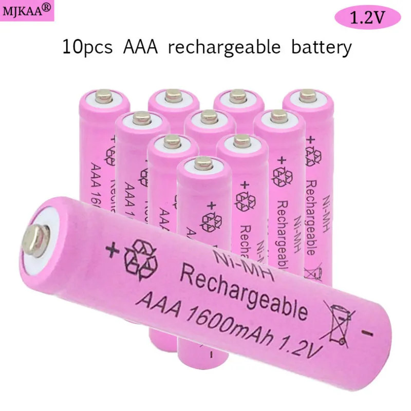 10 шт AAA 1600mAh 1,2 V аккумуляторная батарея Ni-MH батарея 3A аккумуляторная батарея для камеры, игрушки