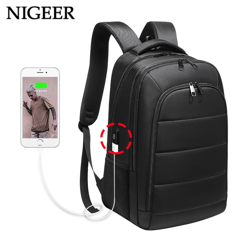 15,6 pulgadas portátil Mochila de carga USB para hombre Mochila bolsas de viaje repelente al agua para los hombres adolescentes escuela mochilas n0001