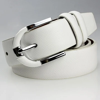 Promotion new arrival genuine leather belt women white with casual pin buckles designer belts ...