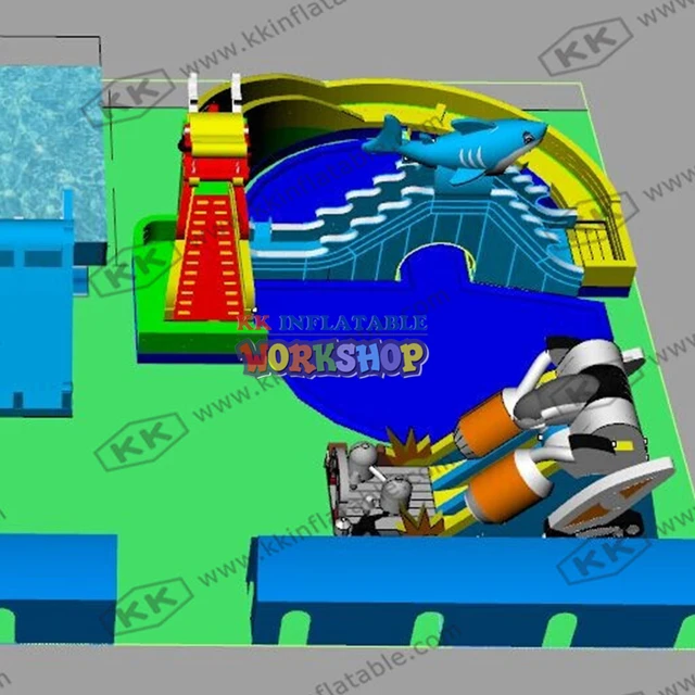 Customized OEM ODM Factory Inflatable Ground Water Park Inflatable Theme Park Project 2