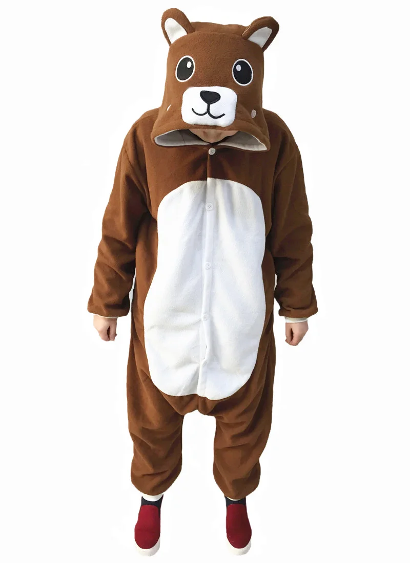 Infidelidad Espacio cibernético llevar a cabo Pijamas de oso marrón para adultos, ropa de dormir Unisex, mono de dibujos  animados, novedad - AliExpress