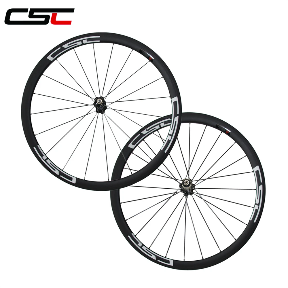 CSC 25mm width U shape 38mm Clincher Tubeless carbon road wheels 