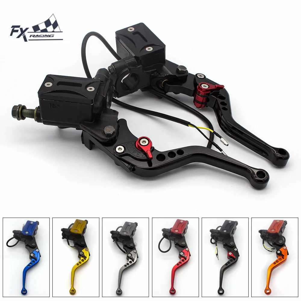 Universal 22mm Motorcycle Brake Clutch Master Cylinder Reservoir Pump Levers Hydraulic Clutch Lever For 50CC 300CC