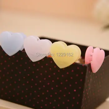 

Free Shipping (30pcs/set) multicolour heart shape plastic spring clip cute paper/ ticket clip novelty stationery office supply