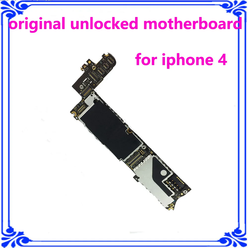 

8GB original motherboard for iphone 4 install IOS system logic board 100% tested unlocked mainboard free iCould main plate