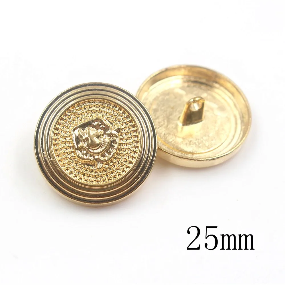 10pcs/lot classical metal buttons for clothes gold color sweater coat decoration shirt buttons accessories DIY JS-0160