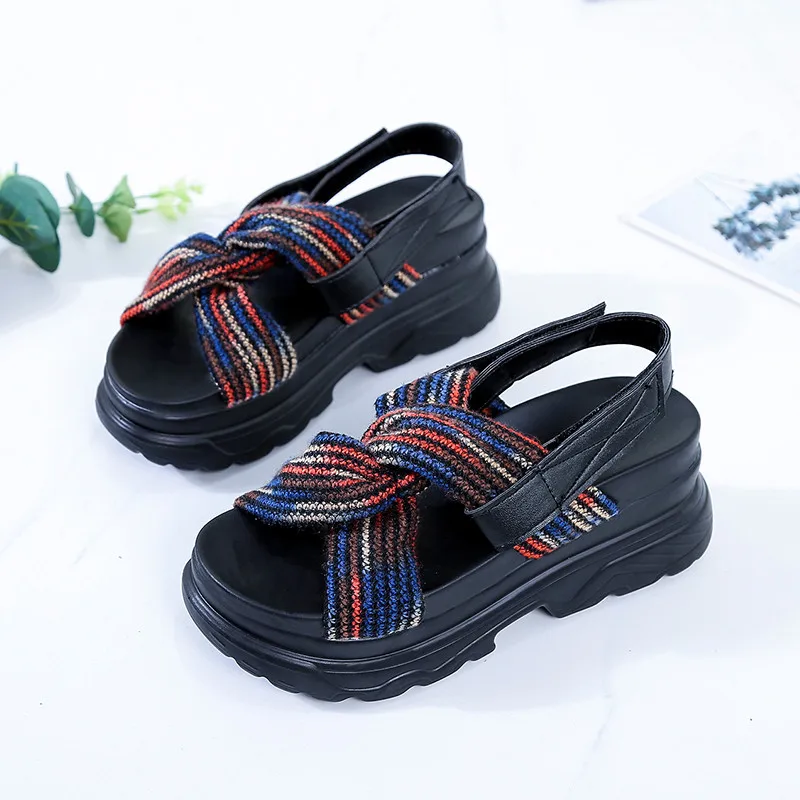 

2019 Summer New Fashion Women Sandals Wedges Thick Bottom Platform Slippers Ladies Walking Shoes Zapatillas Sandalias