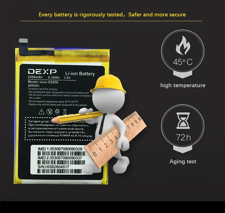 2200 мАч батарея для DEXP Ixion ES650 ES 650 мобильного телефона новейшее производство высокое качество батарея+ номер отслеживания