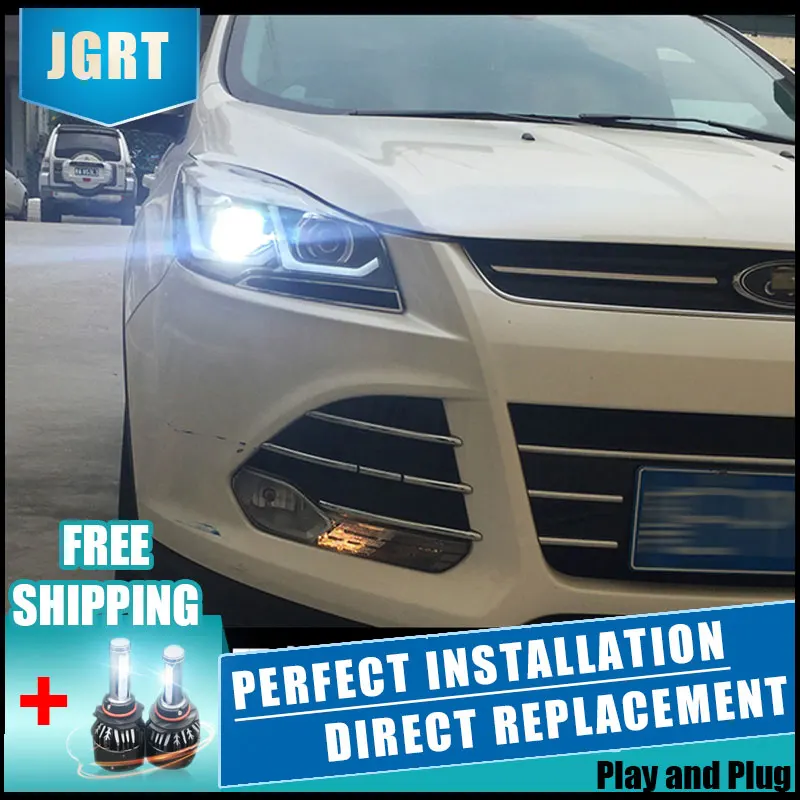  2PCS LED Headlights For Ford kuga Escape 13-16 Car Led Lights Double Xenon Lens Car Accessories Day - 32891111516