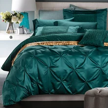 

4/6Pcs Silk Cotton Luxury Bohemia Bedding sets King Queen Size Solid Color Duvet cover Bedsheet Pillowcases Christmas Gift