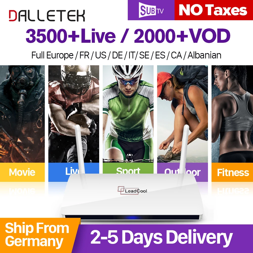 French Arabic IPTV Box Leadcool Android 6.0 TV Box SUBTV Code IPTV 1 Year Subscription Dalletektv Turkish Europe Arabic IPTV Box