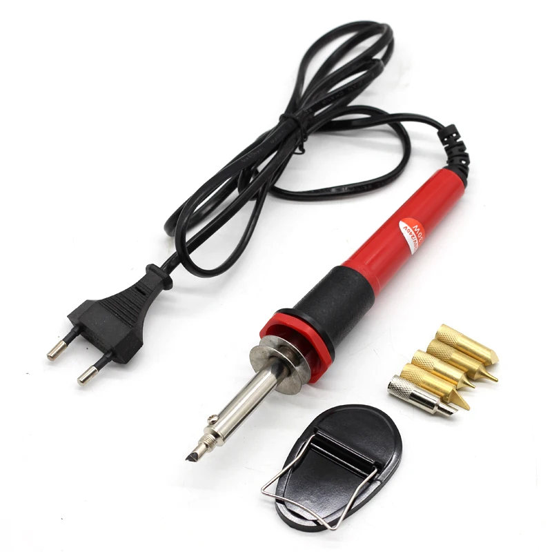 Electric Engraving Pen 7pcs 100-220V 30W Electric Wood Burning Soldering Iron Kit Pyrograph Pen Tool Iron Head Rubber Handle Electric Soldering Jarchii Xmas Present Electric Engraving Pen Set 