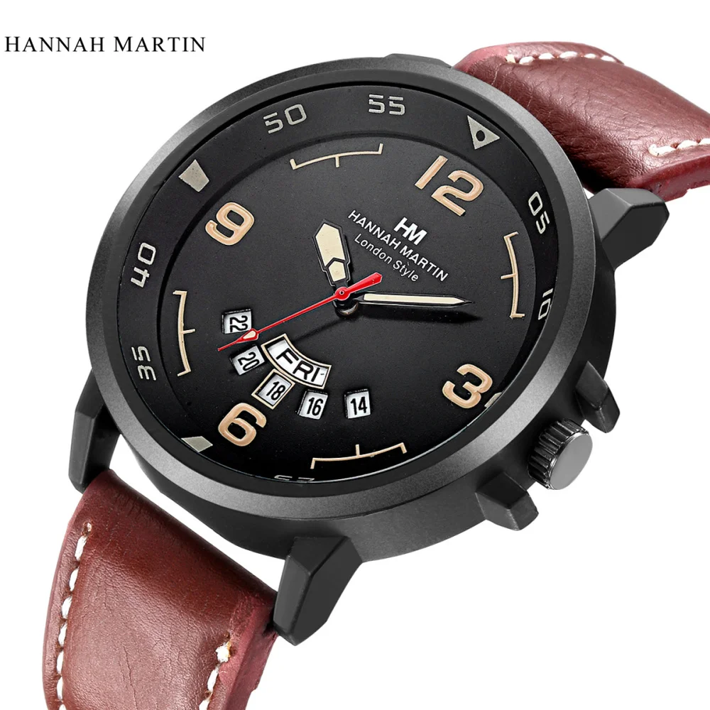 

Top Luxury brand men Leather sports Watch Mens Army Military Calendar Outdoor Watches Men's Quartz-Watch week mens Wristwatches