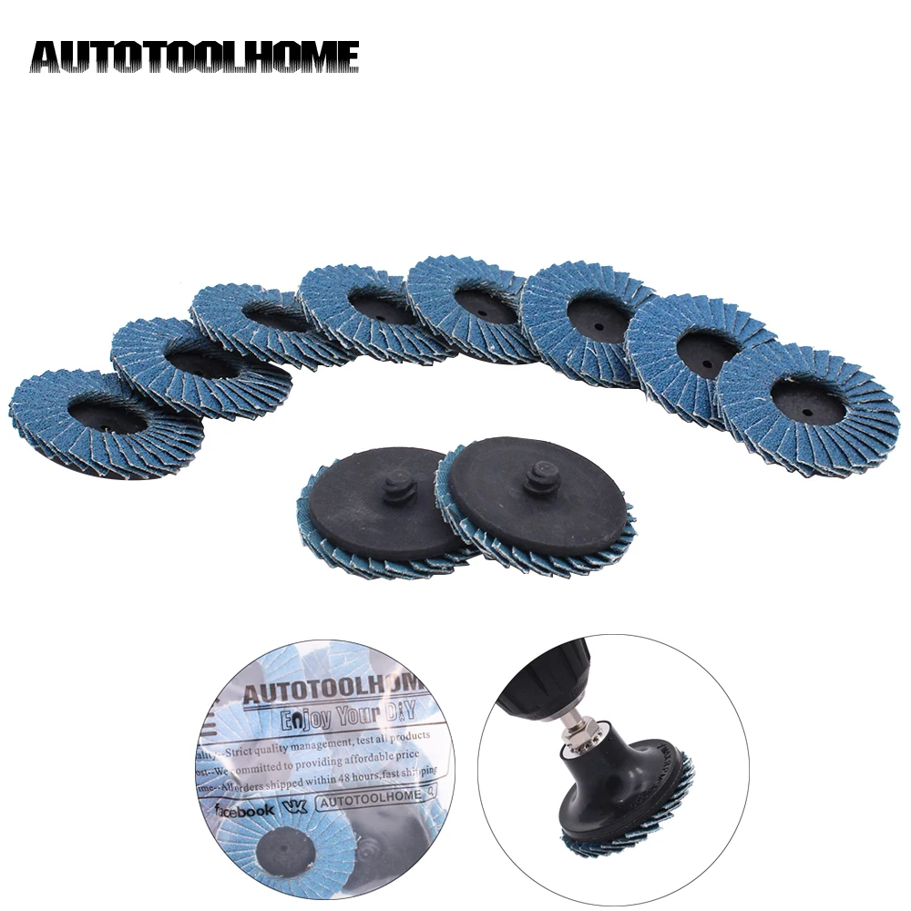 

50mm 2" Flap Disc Sanding Disk for Rolor Roll Lock 80 Grit Abrasive Tools Fits Polishing Metal Iron Rust Removal Grinding Wheel