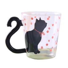 Новинка, прозрачная стеклянная чашка с кошачьим лицом, кружки для кофе, чая, молока, завтрака, пива, стеклянная чашка, креативные подарки, бутылка для питья