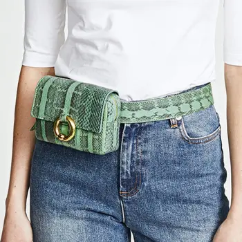 

THINKTHENDO Fashion Waist Fanny Hip Pack Python Belt Bag Pouch Travel Bum Mini Sling Shoulder Bags Women Small Purse