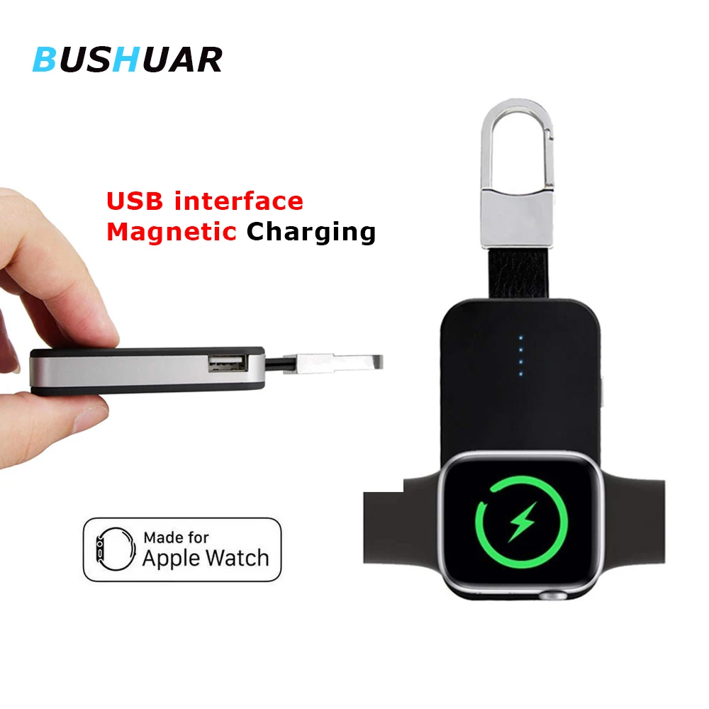 

2 in 1 Magnetic Wireless Charger Built in 1000 mAh Battery for Apple Watch Series 4 3 2 1 Portable Watch Charging Power Bank