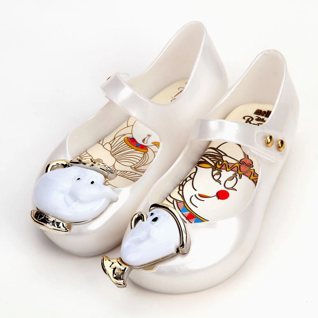 

Melissa Teacup Mini Sandals 2017 New Winter Kids Sandals Beauty Beast Girls Shoe Jelly Sandals Non-slip Kid Shoes