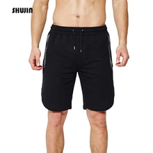 SHUJIN Лето г. для мужчин Спорт повседневное эластичный пояс Половина Короткие сёрфинг бег пляжные тонкие фитнес разрез сбоку шорт