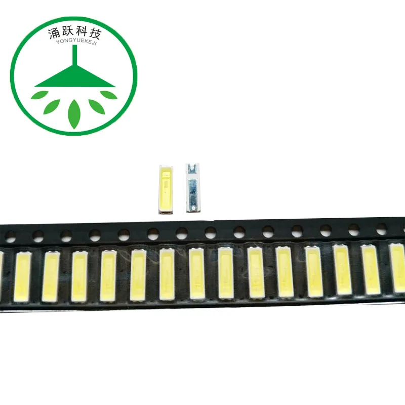 

YONGYUEKEJI 100pcs/lot new smd led 7020 3v 150ma lamp beads cool white for repair led lcd tv backlight bar and strip hot