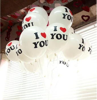 

Wholesale good Pearl Latex Balloons printed I LOVE YOU helium Ballons valentine's day Wedding party supplies LOVE globos