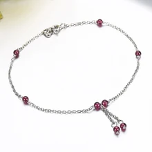 Тонкий 925 стерлингового серебра крест цепь круглые красные бусины подвески цепи браслеты «pulseras Pulseira» декоративный браслет для женщин ножной браслет