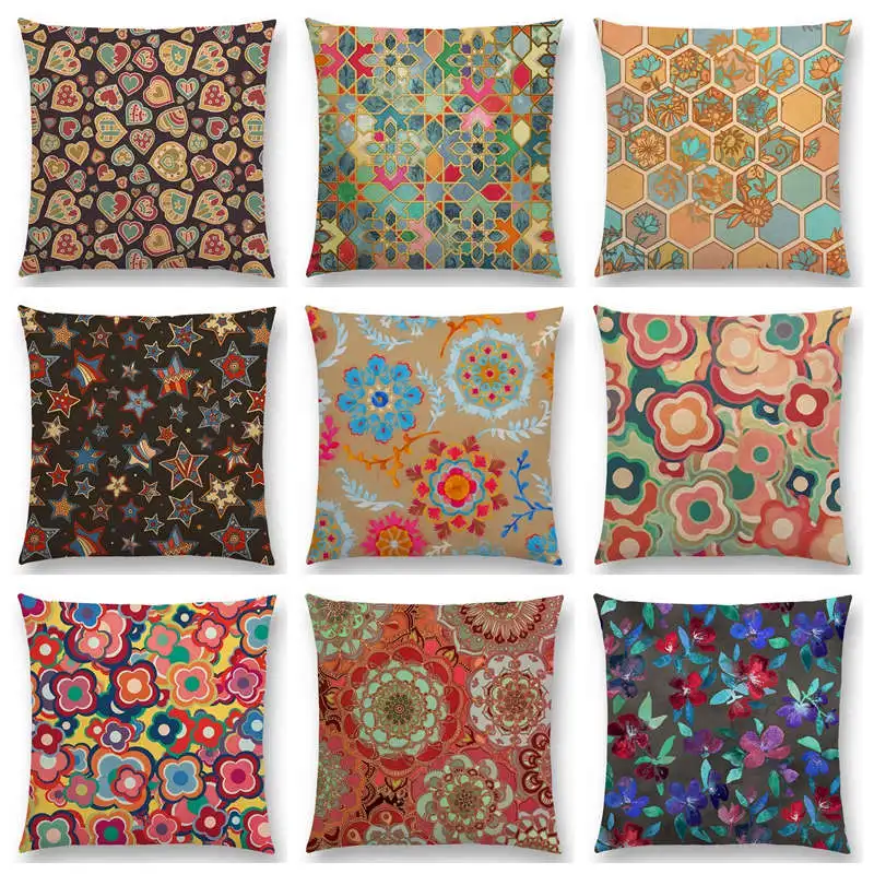 Colorful Geometric Patterns Moroccan Lattice Mosaic Hexagon Stars