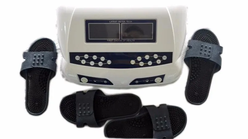 

Detox Foot Spa Massage Ion Cleanse Detoxify Machine AH-805D Dual Screen Display with Two Pairs Massager Slippers free shipping