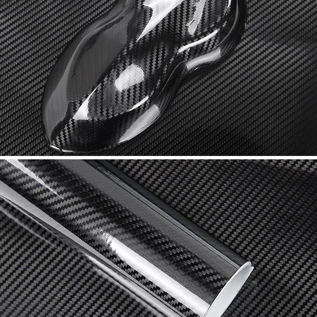 Dewtreetali 10x152cm High Glossy Carbon Fiber Vinyl Film Wrap