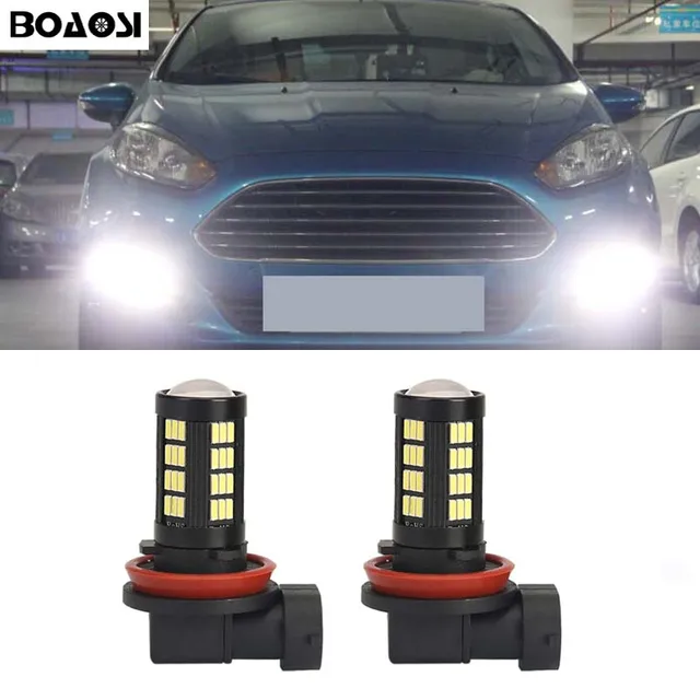BOAOSI 2x H8 H11 LED Car Fog Lights Driving DRL Bulb For FORD MONDEO